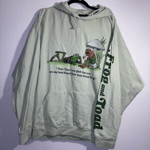 Frog and Toad Hoodie XL Graphic Quote Cottagecore Book Pullover